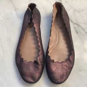 Metallic Chloe ballet flats